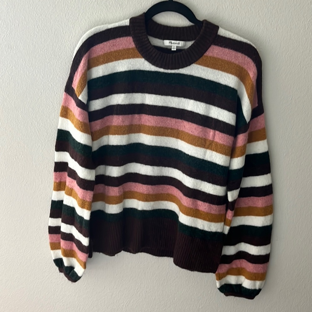 Madewell Calyse Balloon Sleeve Crewneck Sweater